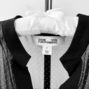 Sheer silk black polka dot blouse